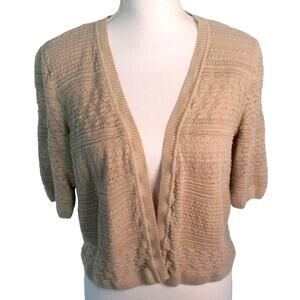 Apt. 9 Women's Tan Open Front Waist Length Cardigan Sweater Size XL